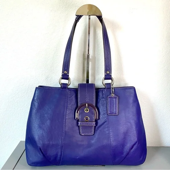 Coach Purple Leather Soho East West Shoulder bag - Picture 2 of 12